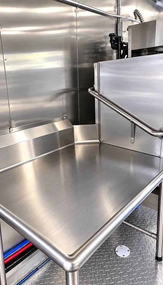 dish trailer stainless steel work table