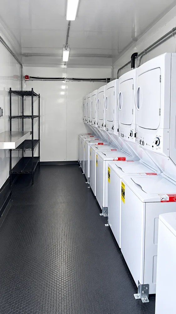mobile laundry trailer commercial washers dryers