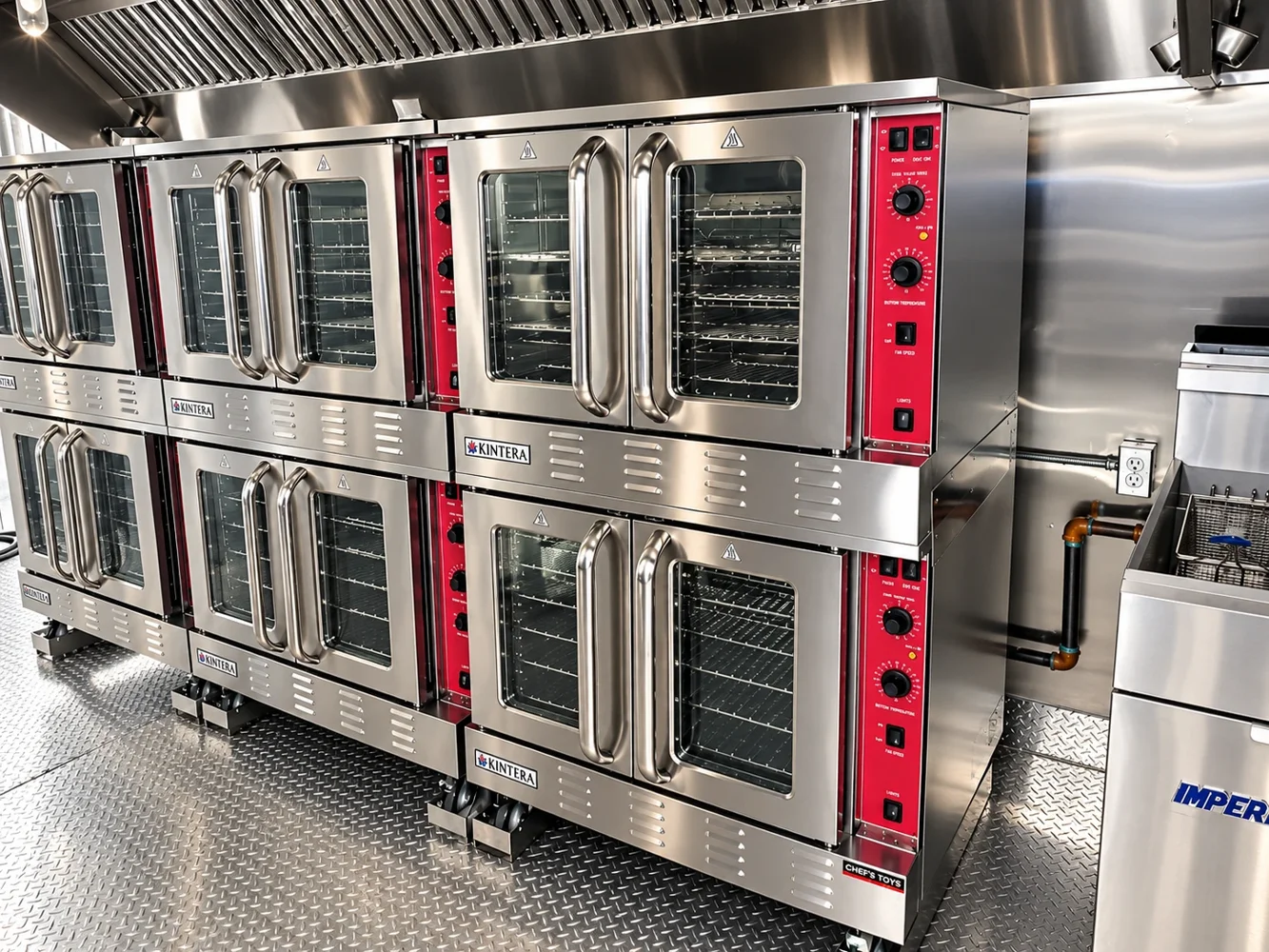 portable kitchen trailer stacked commercial convection ovens